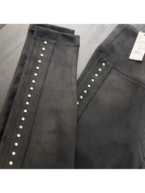 White House Black Market Runway Legging Black Ankle High Rise Stretch Studded 0R